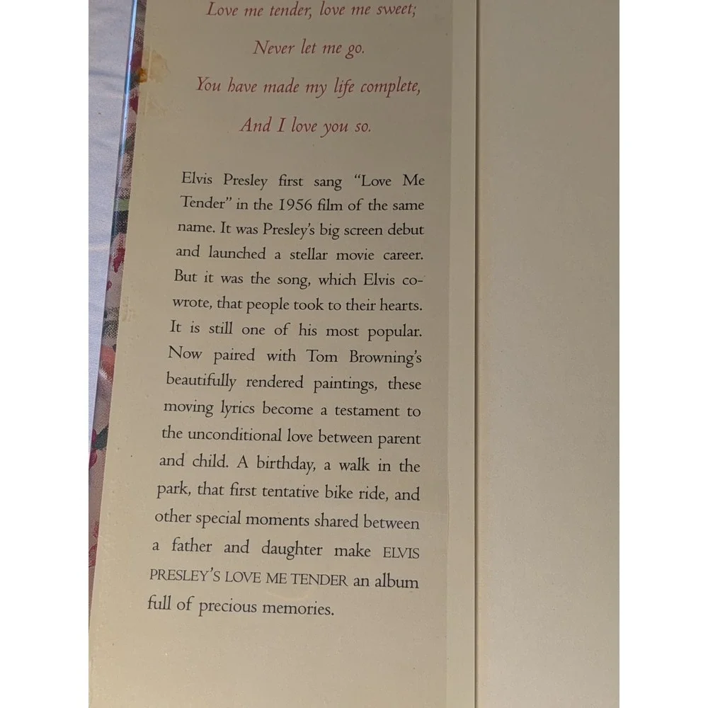 Elvis Presley Love Me Tender Childrens Book Hardcover Tom Browning CD Included